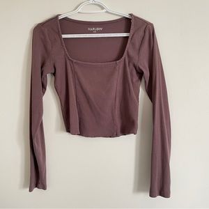 HARLOW Plum Square neck long sleeve size medium
